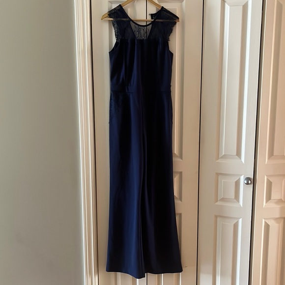 Beautiful Navy Jumpsuit Dex with laced neck - Picture 1 of 8